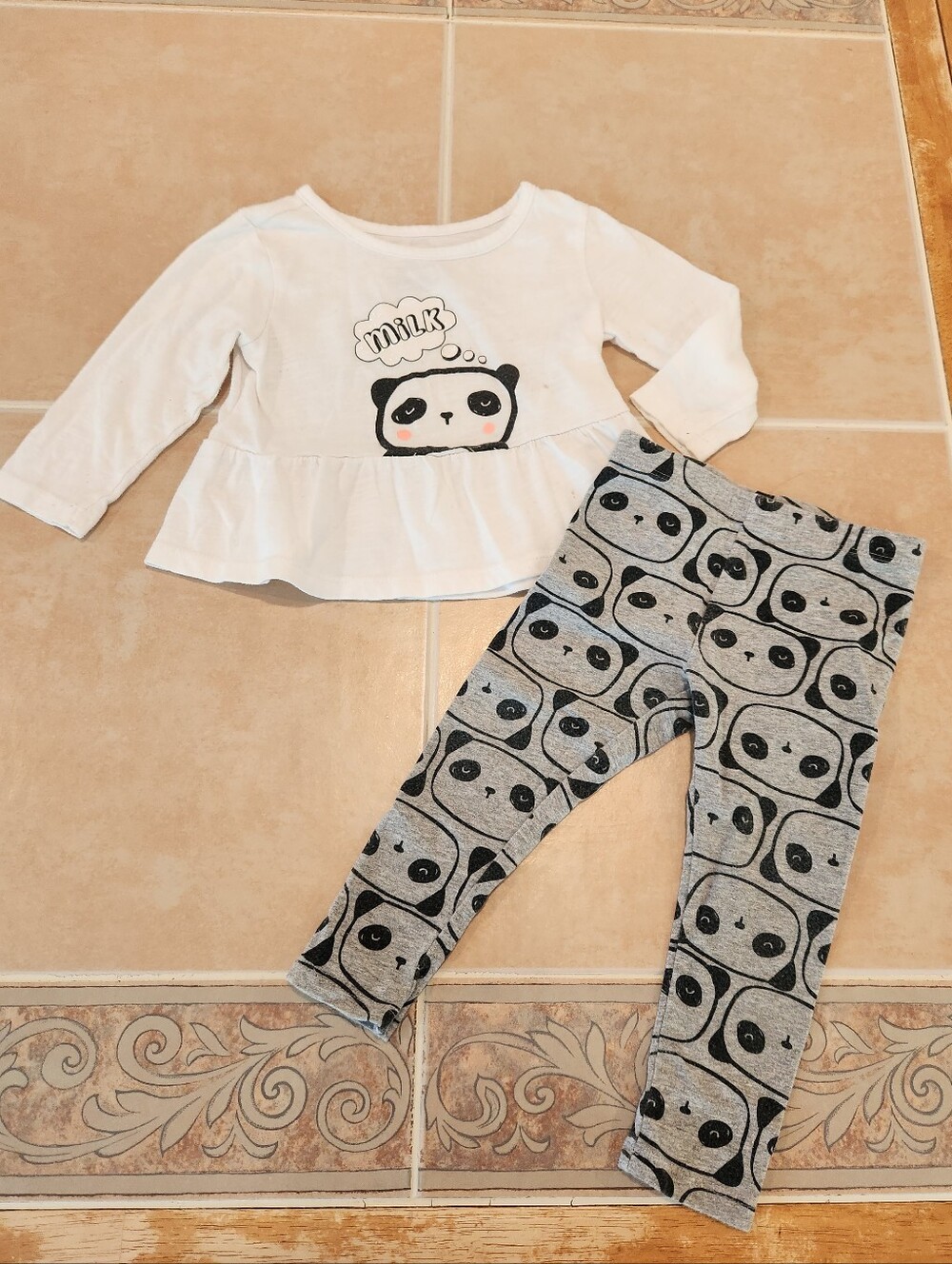 12 Months Girls panda Outfit